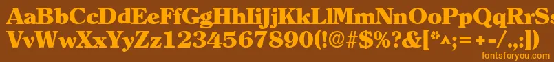 ClearlyromanheavyRegular Font – Orange Fonts on Brown Background