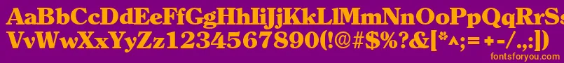 ClearlyromanheavyRegular Font – Orange Fonts on Purple Background