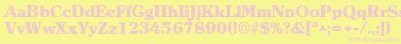 ClearlyromanheavyRegular Font – Pink Fonts on Yellow Background