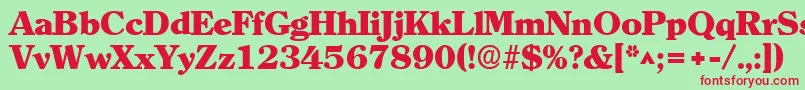 ClearlyromanheavyRegular Font – Red Fonts on Green Background