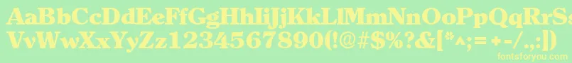 ClearlyromanheavyRegular Font – Yellow Fonts on Green Background