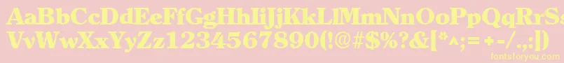 ClearlyromanheavyRegular Font – Yellow Fonts on Pink Background