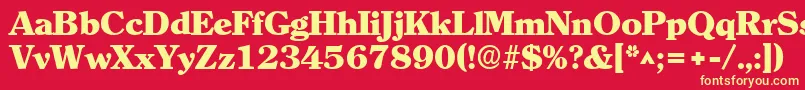 ClearlyromanheavyRegular Font – Yellow Fonts on Red Background