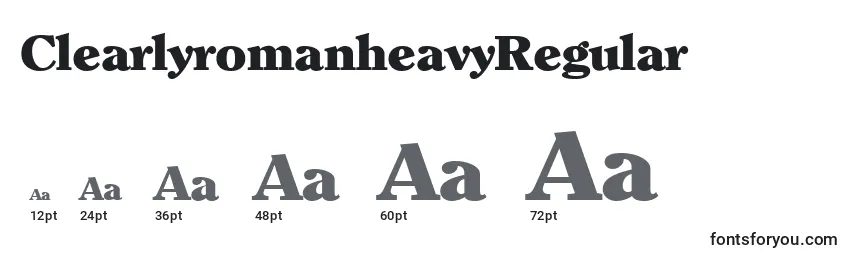 Размеры шрифта ClearlyromanheavyRegular