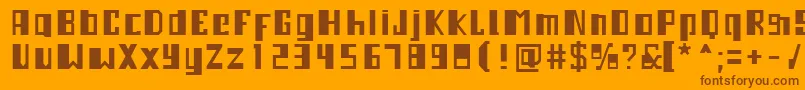 Fonte 3mAmpleset – fontes marrons em um fundo laranja