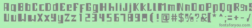 フォント3mAmpleset – 緑の背景に灰色の文字