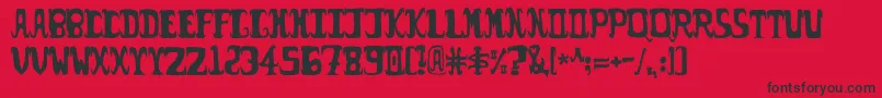 フォントPossum – 赤い背景に黒い文字