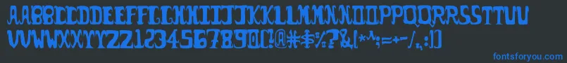Possum Font – Blue Fonts on Black Background