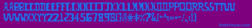 Possum Font – Blue Fonts on Purple Background