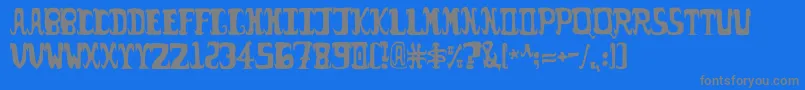 Possum-fontti – harmaat kirjasimet sinisellä taustalla