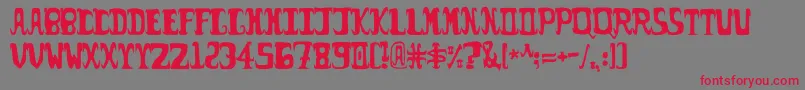 Possum Font – Red Fonts on Gray Background