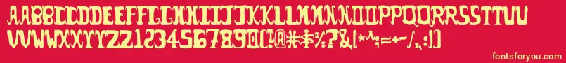 Possum Font – Yellow Fonts on Red Background