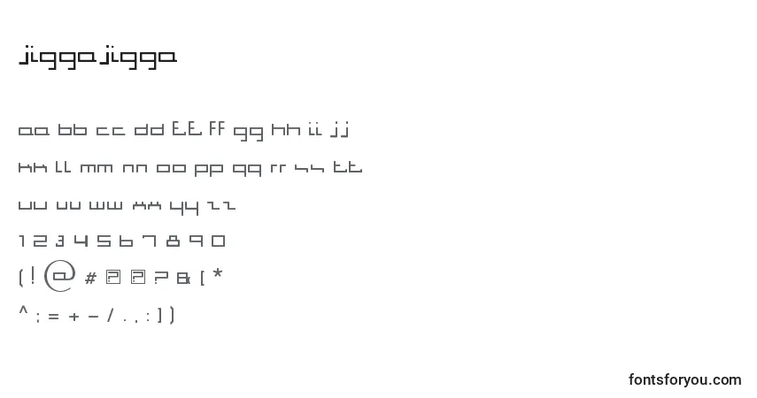 JiggaJigga-fontti – aakkoset, numerot, erikoismerkit
