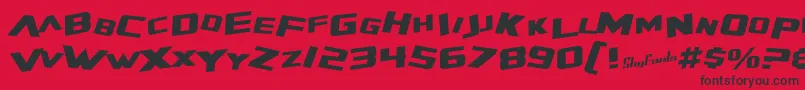 SfZeroGravityItalic Font – Black Fonts on Red Background