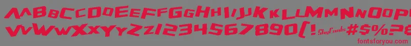 SfZeroGravityItalic Font – Red Fonts on Gray Background