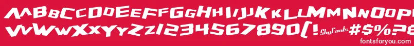 SfZeroGravityItalic Font – White Fonts on Red Background