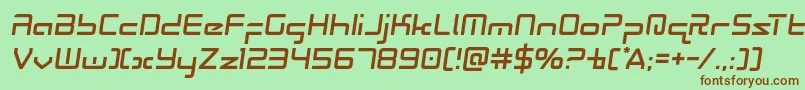 Radiospacesemital Font – Brown Fonts on Green Background