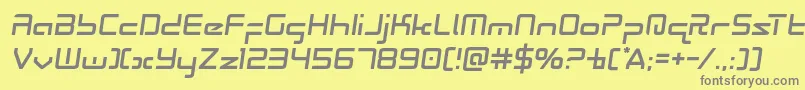 フォントRadiospacesemital – 黄色の背景に灰色の文字