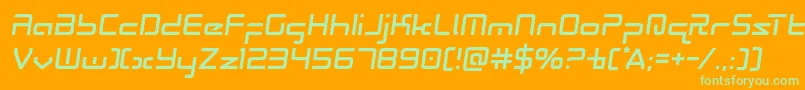 Radiospacesemital Font – Green Fonts on Orange Background