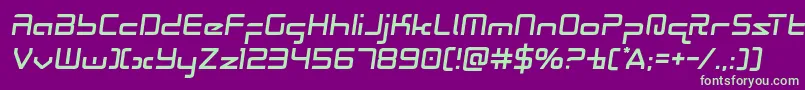 Radiospacesemital Font – Green Fonts on Purple Background