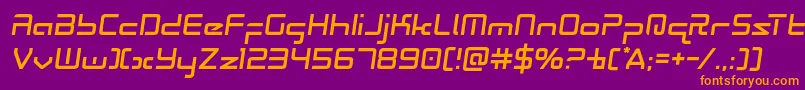 Radiospacesemital Font – Orange Fonts on Purple Background