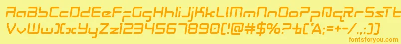 Radiospacesemital Font – Orange Fonts on Yellow Background