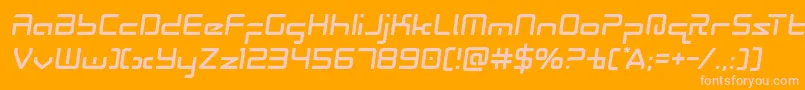 Radiospacesemital Font – Pink Fonts on Orange Background