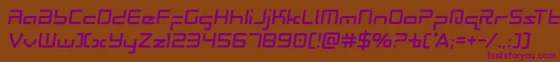 Radiospacesemital Font – Purple Fonts on Brown Background