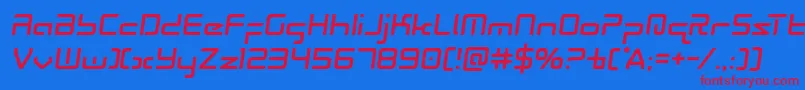 Radiospacesemital Font – Red Fonts on Blue Background