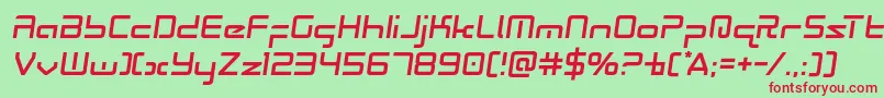 Radiospacesemital Font – Red Fonts on Green Background