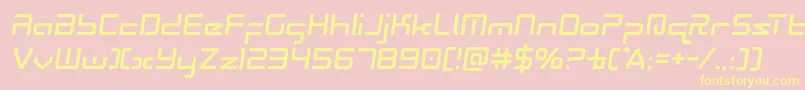 Radiospacesemital Font – Yellow Fonts on Pink Background