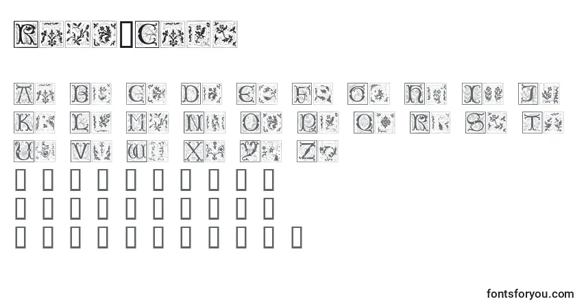 Czcionka Ramo2Caps – alfabet, cyfry, specjalne znaki