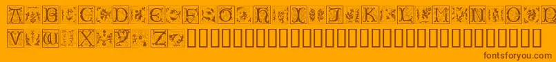 Ramo2Caps-Schriftart – Braune Schriften auf orangefarbenem Hintergrund