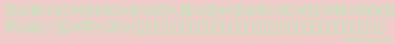 Ramo2Caps Font – Green Fonts on Pink Background