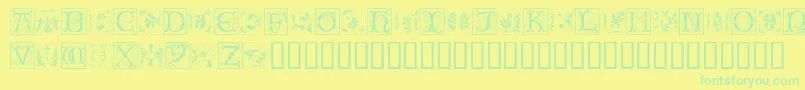 Ramo2Caps Font – Green Fonts on Yellow Background