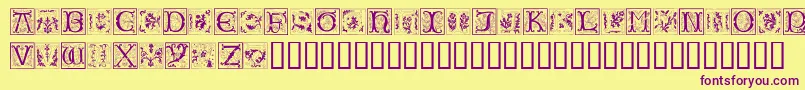 Ramo2Caps Font – Purple Fonts on Yellow Background