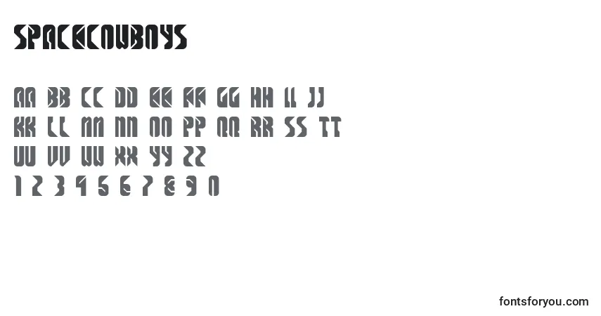 Czcionka SpaceCowboys – alfabet, cyfry, specjalne znaki