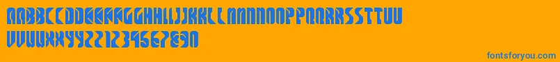 SpaceCowboys Font – Blue Fonts on Orange Background