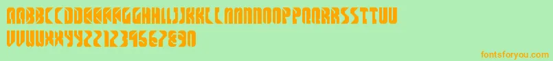 SpaceCowboys Font – Orange Fonts on Green Background