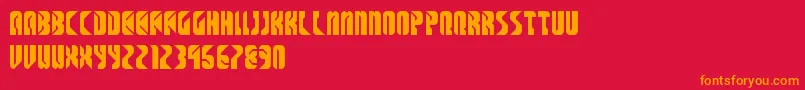 SpaceCowboys Font – Orange Fonts on Red Background