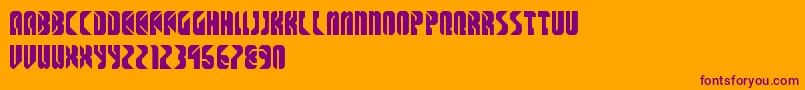 SpaceCowboys Font – Purple Fonts on Orange Background