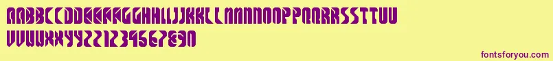 SpaceCowboys Font – Purple Fonts on Yellow Background