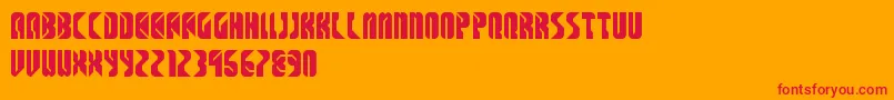 Police SpaceCowboys – polices rouges sur fond orange