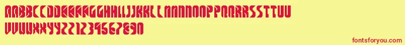 SpaceCowboys Font – Red Fonts on Yellow Background