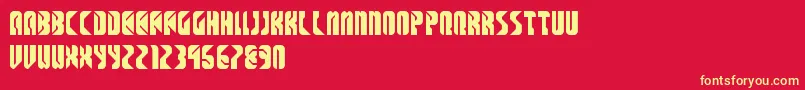 SpaceCowboys Font – Yellow Fonts on Red Background