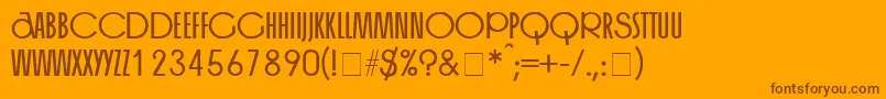 fuente MackintoshSf – Fuentes Marrones Sobre Fondo Naranja