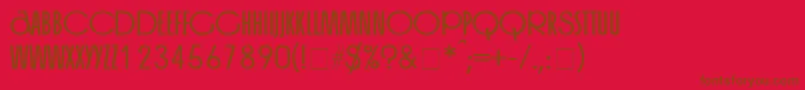 Czcionka MackintoshSf – brązowe czcionki na czerwonym tle