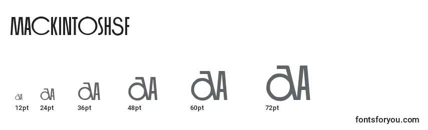MackintoshSf Font Sizes