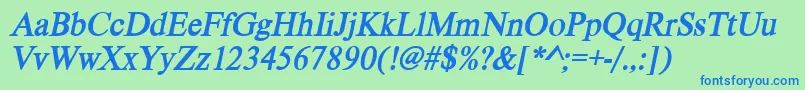 VietnamesetimessskBolditalic Font – Blue Fonts on Green Background