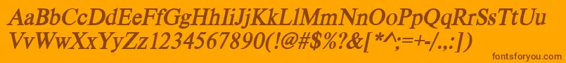 VietnamesetimessskBolditalic Font – Brown Fonts on Orange Background
